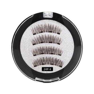 China Wholesale New Product Synthetic Hair False Eye Magnetic Lashes With 4 100% Magnetic Handmade Tapered Eyelashes for sale