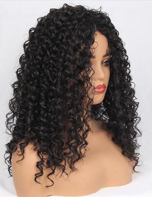 China New Curly Afro Curly Synthetic Hair Wigs Curly Hair Wigs Designed Front Lace Wigs for sale