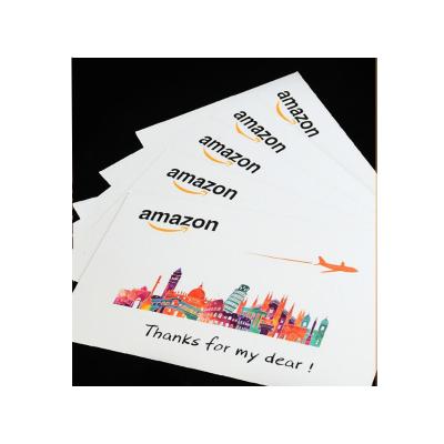 China paper & Glossy Cardboard Gift Certificate After-Sales Service Card Product Insert Thank You Amazon Sellers Card for sale