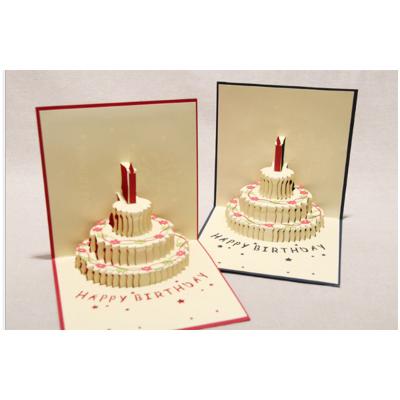 China Europe Happy Birthday Handmade Cake Paper Automatic 3D Greeting Card for sale