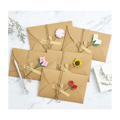 China paper & Cardboard 1 Color Custom Printed Greeting Thank You Gift Cards With Envelope for sale