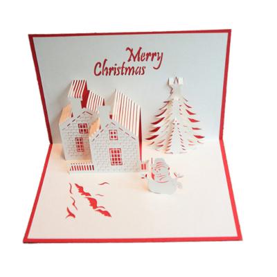 China High Quality Europe Christmas Tree Gift Card 3D Pop Up Card Handmade Gift for sale