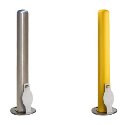 China Footpath Safety Yellow Bollards Post Roadway Security Articles Traffic Stainless Steel Bollards Removable Bollard for sale