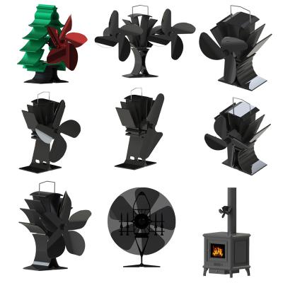 China 2 3 4 5 6 Double Blades Eco Outdoor Fan Wood Stove Fan Heat Powered Chimney Fan Firewood Stove Fan for sale