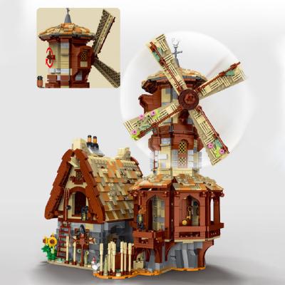 China 033009 Building Toy Mork's Windmill Building Block European Medieval City Building Bricks House Architecture Century Moc Brick Child Toys for sale