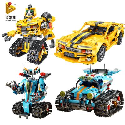 China Building Toy Panlos Rc Robot Electric Building Blocks Bricks App Control Toy Block Controlled Transforming Car Building Toys For Boys for sale