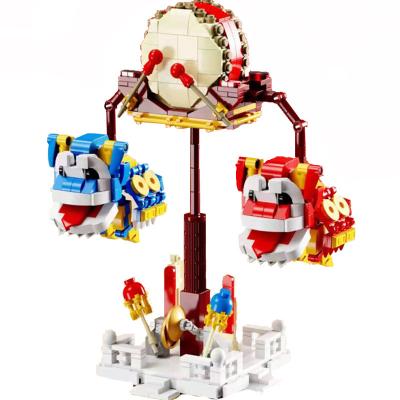 China CHINESE MODEL TOY 93003 Building Blocks Animal Brick Set Bricks Toy Drum New Year Balanced China Physics Auspiciois Toys For Children Gift for sale