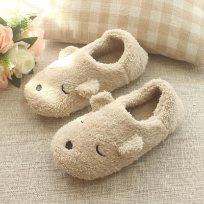 China Fashion Trend Women's Girls Faux Fur Fluffy Home Shoes Velveteen Bear Dog Slippers for sale