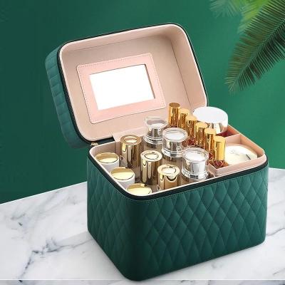 China Travel Leather Storage Storage Beauty Care Cosmetics Fashion PU Hard Makeup Case for sale