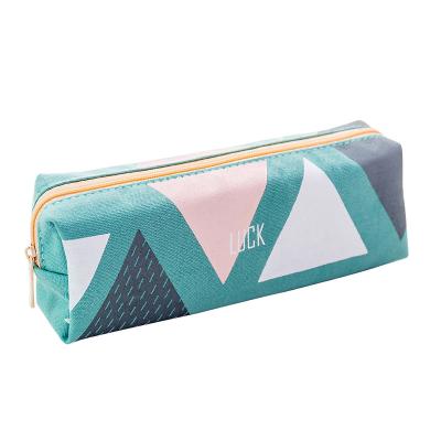 China Schools & Canvas large capacity geometric series office student creative stationery fresh and fashionable pencil case for sale