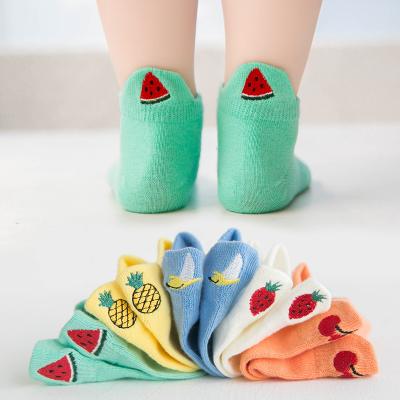 China New Cute Solid Color Embroidery Antibacterial Summer Children's Socks Cotton Baby Infant Socks Wholesale Cute Ship Socks for sale