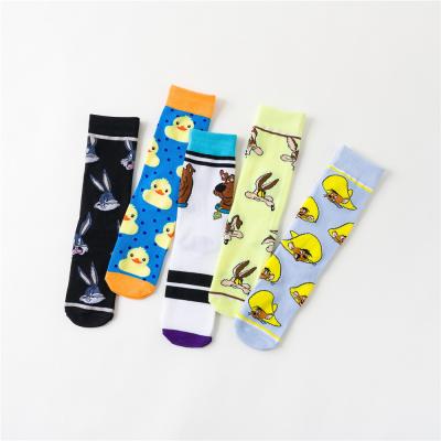 China 2022 Newest High Quality Antibacterial Men's Crew Socks Cotton Socks Rabbit Cartoon Sports Tube Socks for sale