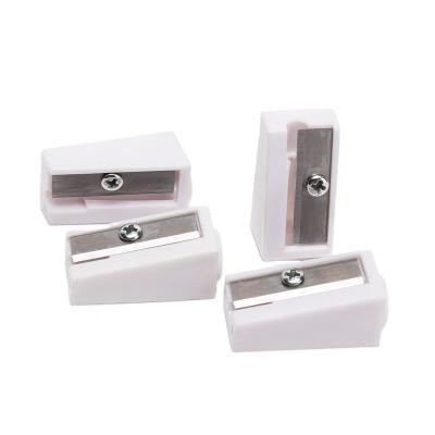 China 2020 New Product Mini Size Alloy Steel/PS Material Manual White Single Hole Plastic Pencil Sharpener for sale