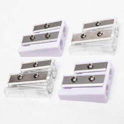 China Alloy Steel/PS Material Double Holes Student Cheap Professional Basic High Quality Pencil Sharpener for sale