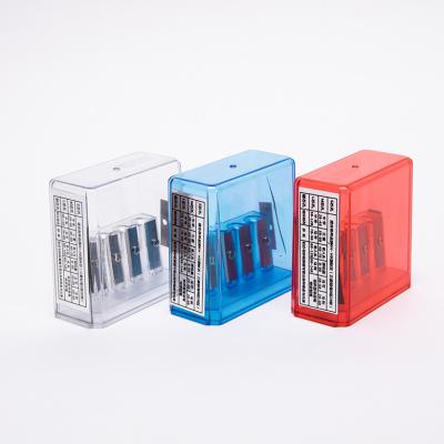 China Alloy Steel/AS Material New Product Sketch Four Hole Pencil Lead Sharpener With Reservoir For Drawing And Sketching for sale