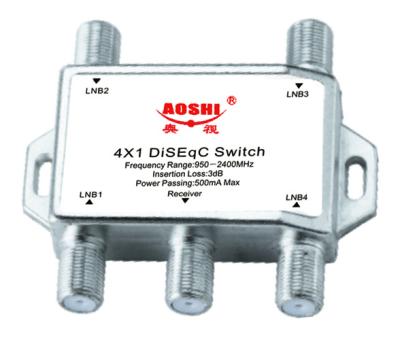 China Factory price zinc alloy housing 4 in 1 diseqc switch for 4x1 diseqc satellite switch for sale