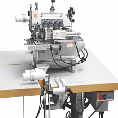 China Automatic lubricating computerized cylinder-bed small automatic overlock sewing machine for sale