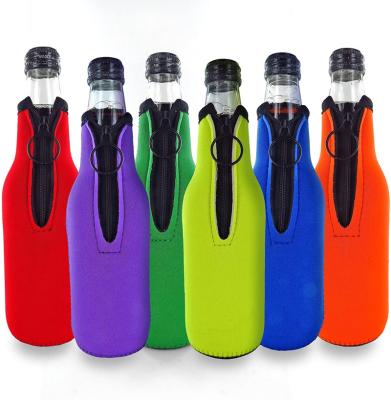 China Neoprene Insulated Slim Boxes Sleeve Bottle Insulator Sleeve Can Cooler Custom Design Simple Neoprene Wine Bottle Holder for sale