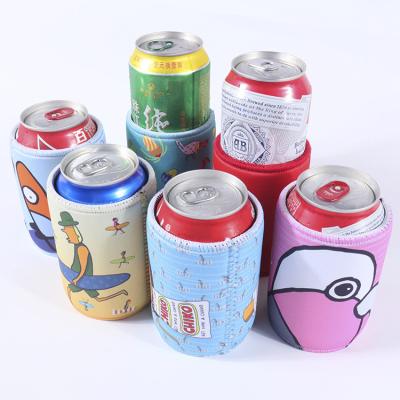 China Custom Thermal Insulated Slim Bag Thickness Cooler Beer Holder Cover Glue Bottom Neoprene Can Cooler Sleeves For Gift for sale