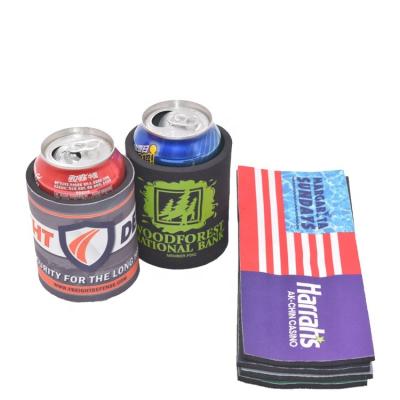 China Customized Logo Sublimation Printing Neoprene Slap Bottle Beer Coozies 330ml Insulated Insulated Wrap Spring Cover Box Cooler Flash Sleeve for sale