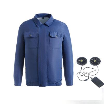 China Cooling hot endothermic sanitationman outdoor warm temperature work wear fan equipped clothing summer air conditioned clothes jacket for sale