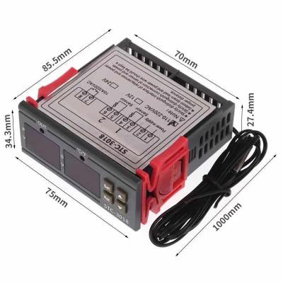 China Digital Thermostat Dual Temperature Controller STC-3008 Two Relay Output Thermostat 12V AC 110-220V 10A STC-3018 for sale