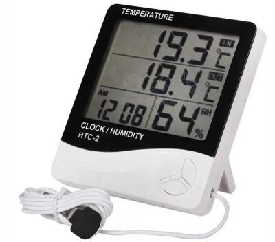 China Electronic HTC-2 Hygrometer with Indoor Wire Probe and Outdoor Dual Temperature Baby Clock Alarm Clock with Suction Cup 79*26*44CM for sale