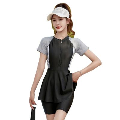 China Other sexy women swimwear nets on beach sports long sleeve sun block swimwear diving suit student one-piece swimsuit 2022new for sale