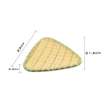 China Factory Wholesale Viable 10/9 Inch Large Triangle Dish Plate Bamboo Printed Tableware for sale