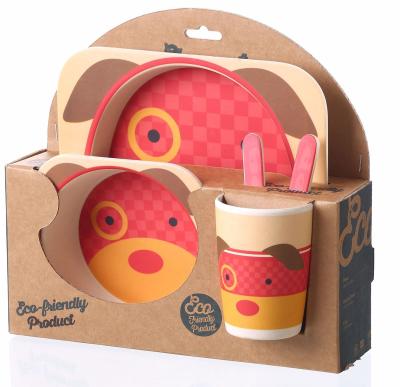 China Lovely Design Ukraine Baby Tableware Eco-friendly Bamboo Fiber Kids Roll Baby Meal Set Tableware Child Cardboard Bamboo for sale