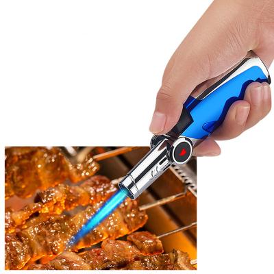 China Cheap Price Windproof Blue Flame RHK Mini Family Baking GRILL Blue Flame Butane Torch Lighter For Outdoor BBQ Christmas Gift for sale