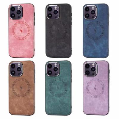 China Luxury Magnetic Shockproof PU Leather Mobile Phone Cover For iPhone 14 13 12 11 pro Max Mobile Phone Accessories for sale