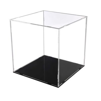 China Can Be Custom Clear Acrylic Box Display Box Countertop Boxed Cube Acrylic Organizer Stand Riser With Base for sale