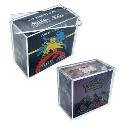 China Deployment Custom Clear Acrylic Merchandise ETB Elite Trainer Box Booster Box Display Case With Magnet Japanese Acrylic Cover UPC YUGIOH Case For Pokemon for sale