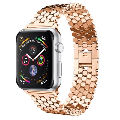 China Silver Stainless Steel CREST Strap For Apple Watch Series 5 Apple Watch Band 42mm 44mm 4 3 38mm/40mm Link Bracelet iwatch Strap for sale