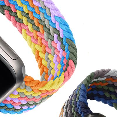 China Sport Braided Woven Nylon Loop Band Straps For Apple Watch For iwatch Series 7 6 5 4 3 2 1 Band 41mm 45mm 44mm 40mm 42mm 38mm for sale