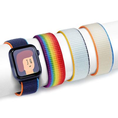 China HOT Single Sport Strap Band For iwatch 41mm 45mm 42mm 44mm 38mm 40mm Band Series 1 Se 2 3 4 5 6 7 For Apple Watch Nylon Buckle for sale