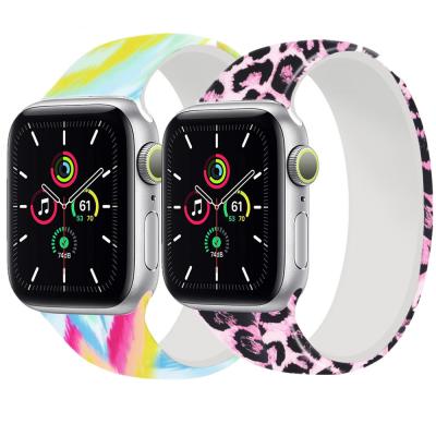 China Adjustable Solo Buckle Strap For Apple Watch Band 44mm 40mm 45mm 41mm 42mm 38mm Printed Strap iWatch 5/4/3/SE/6/7 for sale