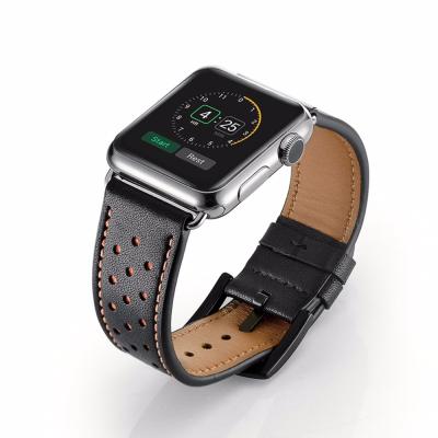 China Genuine Leather CREDTED Leather Strap For Apple Watch Band 4 44mm/40mm iwatch 3 2 correa 4 3 1 Strap Wristband Crazy Horse Belt for sale