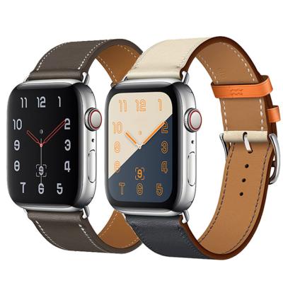 China Adjustable/Luxury Leather Strap For Apple Watch Band Se 6 7 5 4 41mm 45mm 40mm 38mm 44mm 42mm Simple iWatch Pattern Tour Strap for sale