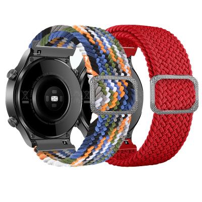 China Fabric 20mm/22mm Watch Strap For Samsung Galaxy Watch 3/Active 2/46mm/42mm/Gear S3 Huawei GT/2/2e/Pro Adjustable Braided Solo Band for sale