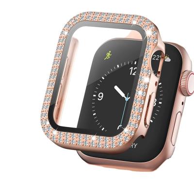 China Watch Protector Cover iWatch Bumper Series 3 40mm 42mm 38mm Accessories44mm Bling Stainless Steel Diamond Case For Apple Se 4 5 6 for sale