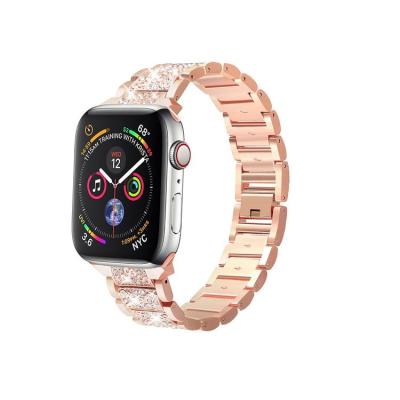 China Diamond Watchband With Metal Crested Hot Selling Diamond Watch Strap Watch Case For Apple Watch SE 5 4 Series 6 3 2 1 for sale