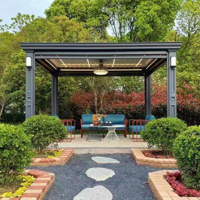 China Easily Assembled Garden Buildings Motorized Waterproof Pergola Canopy for sale