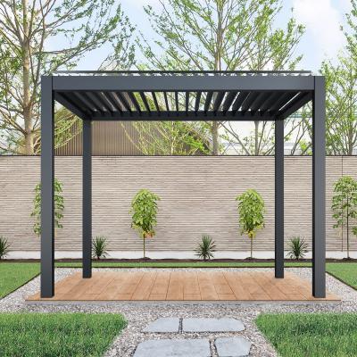 China Easily Assembled Outdoor Rain Proof And Sun Proof Electric Remote Control Garden Pergolas for sale