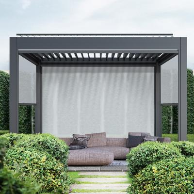 China Factory Wholesale Easily Assembled Outdoor Living Customized Size Canopy Powder Coating Aluminum Louvered Pergola Garden Space Gazebo for sale