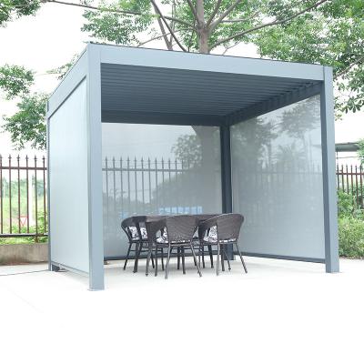 China Easily Assembled Metal Garden Buildings Waterproof Louvered Pergola for sale