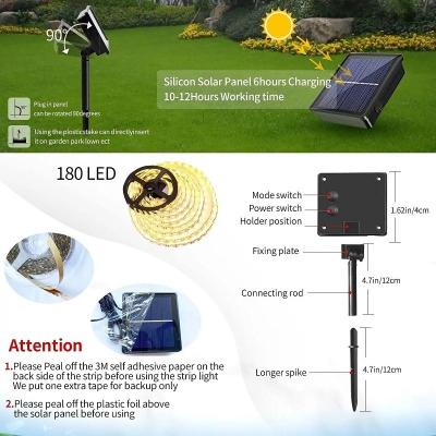 China RGB 5050 Outdoor Flexible Solar Powered Strip Lights IP65 For Home Wedding Courtyard for sale