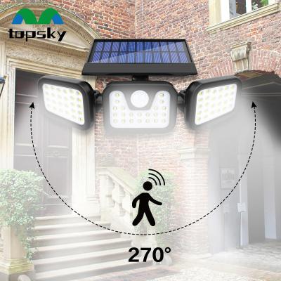 China IP65 ABS Outdoor Solar Garden Light 74 LM LED Three Mod Wall  5000K for sale