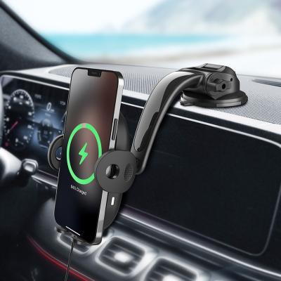 China New Arrivals Dashboard 15W Adjustable Fast Wireless Charging Car Holder Mobile Stand For Magsafe for sale